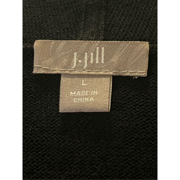 J. Jill The Perfect Little Black Linen Blend Cropped Cardi L - Picture 6 of 7